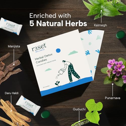 R3SET Herbal Liver Detox Candy | Instant Support for Fatty Liver, Blood Circulation & Toxin Build-Up | Zero Calorie, Sugar-Free Daily Detox | Infused with Kalmegh, Manjistha (Blood Purifier), Punarnava & Guduchi – 30 Candies - Image 3