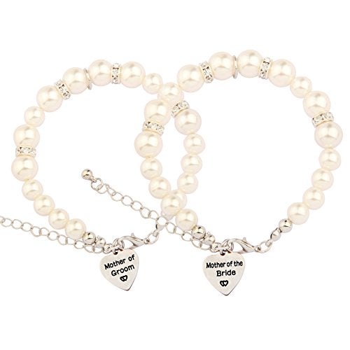 SEIRAA Mother In Law Pearl Bracelet Wedding Gift for Mother of the Bride/Groom (pearl bracelet suit) - Image 1