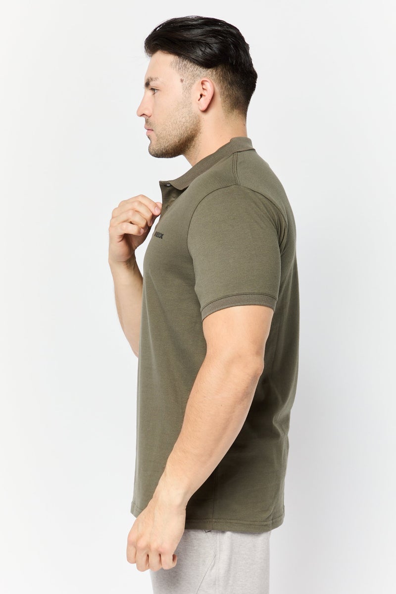 RBX Men Sportswear Fit Short Sleeves Outdoor Polo Shirt, Olive - Image 4