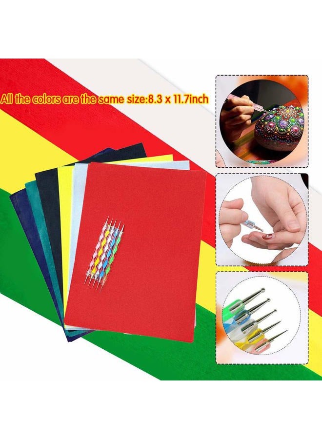Oubaka 60 Sheets Carbon Transfer Paper,Tracing Paper Carbon Graphite Copy Paper with 5 Pieces Embossing Styluses Stylus Dotting Tools for Wood,Paper,Canvas and Other Art Surfaces 8.3 x 11.7 inches(6 Colors) - Image 2