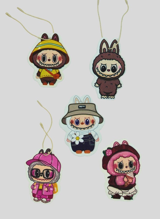 Family Cartoon Compressed Sponge 5 Pack (18x8x2cm) - Wood Pulp Scrubber Expands 10X, Grease-Proof & Non-Scratch for Arab Kitchens - Image 2