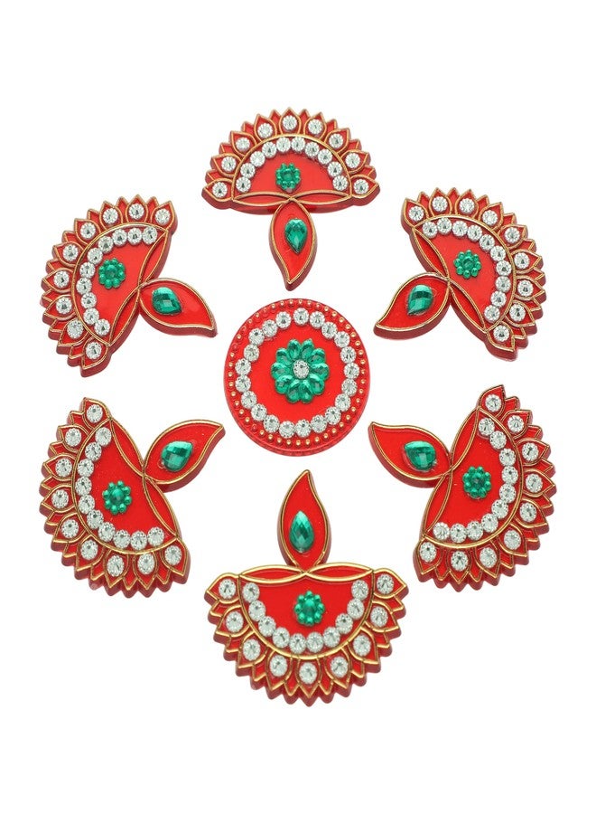 أديتري_كرييشن رانجولي أرضية مزخرفة، تصميم قابل لإعادة الاستخدام، رانجولي صغيرة من الأكريليك، هدية ديكور منزلي، ديكور أرضيات هندي تقليدي، زينة رأس السنة الجديدة، وهدايا تذكارية (الحجم: 7 بوصات، أحمر) - Image 3