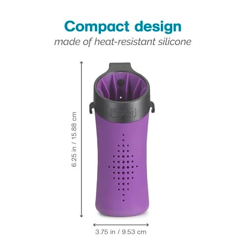 Polder High-Heat Silicone Hot Sleeve Cover for Flat Iron, Curling Iron, Hair Straightener, Portable Travel Pouch for Hot Hair Styling Tools, Organizer Sleeve for Travel or at Home Use, Purple - Image 2