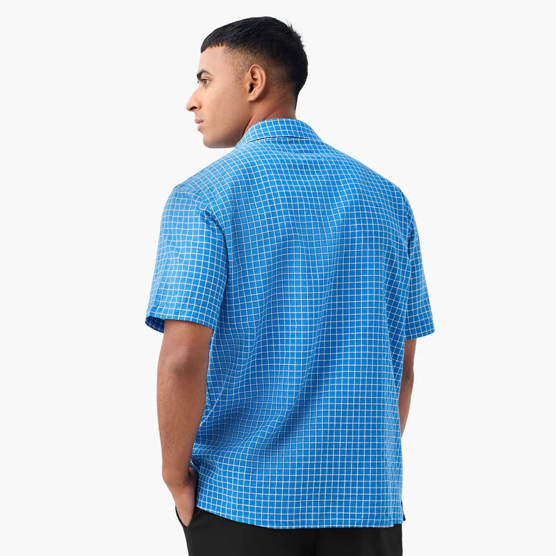 Lee Cooper Lee Cooper Regular Fit Checked Collared Shirt with Chest Pocket