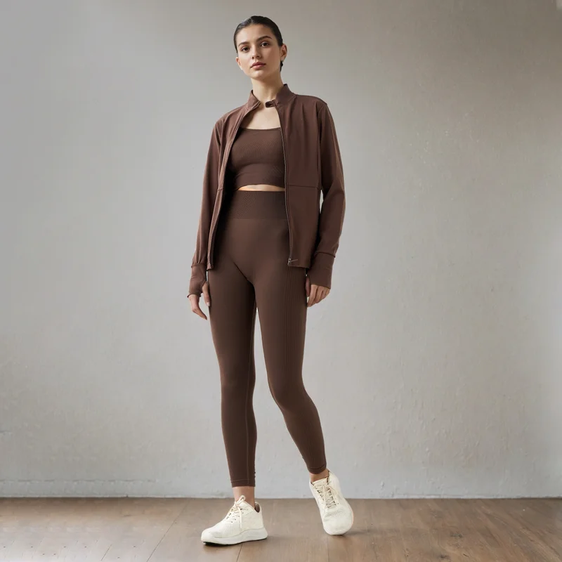 ADOT by Splash High Neck Zip Through Jacket with Thumbhole Detail