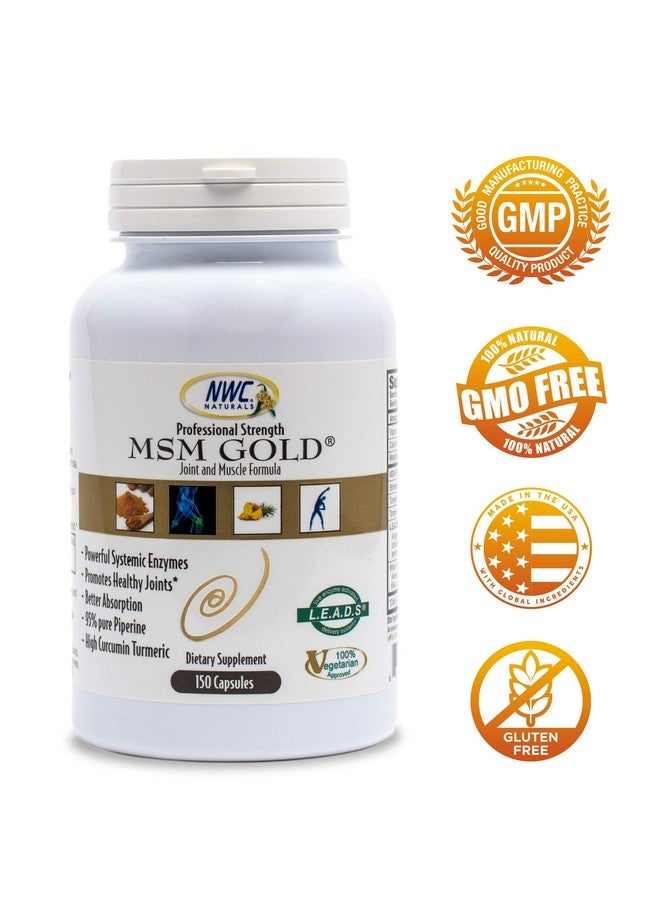 NWC Naturals MSM Gold Systemic Enzyme Supplement - 150 Cap - 2 Pack - Image 2