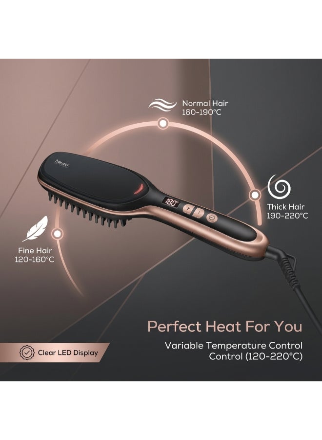 Beurer HS 60 Hair Straightening Brush, Ceramic-Coated Bristles with Integrated Ion Function for Sleek and Shiny Hair - Image 3
