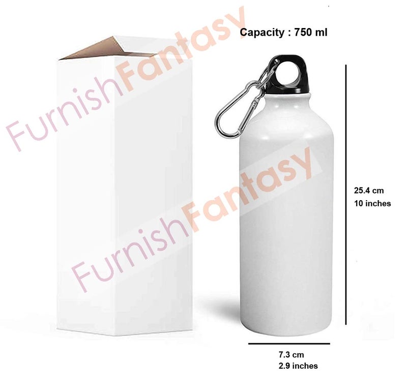 FurnishFantasy FurnishFantasy Aluminium White Sipper Bottle 750 ml Best Gift for Happy Birthday Return Gift for Kids Name Aiyana  - Image 2