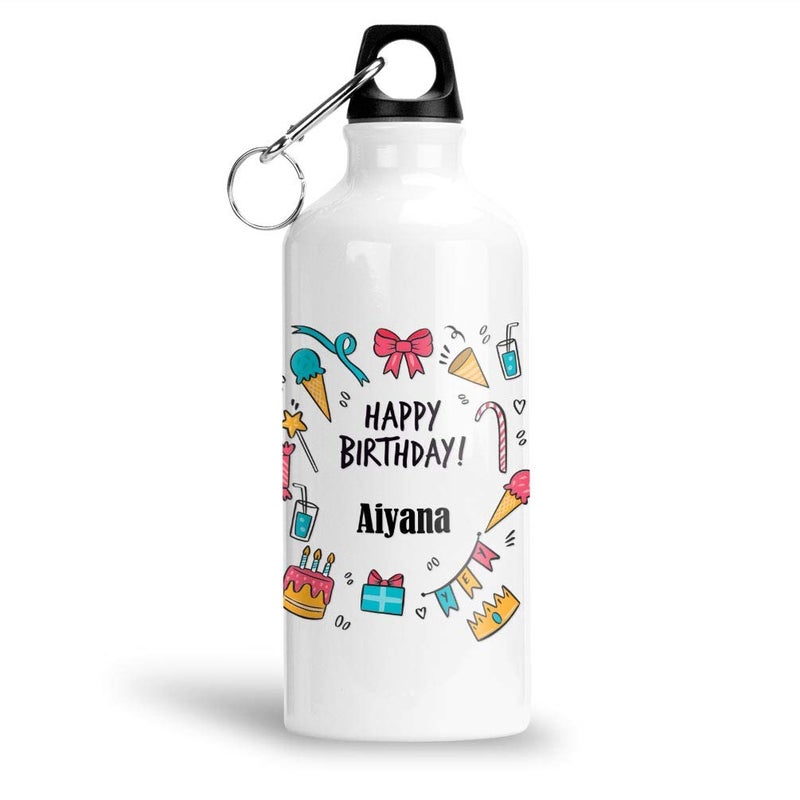 FurnishFantasy FurnishFantasy Aluminium White Sipper Bottle 750 ml Best Gift for Happy Birthday Return Gift for Kids Name Aiyana  - Image 1