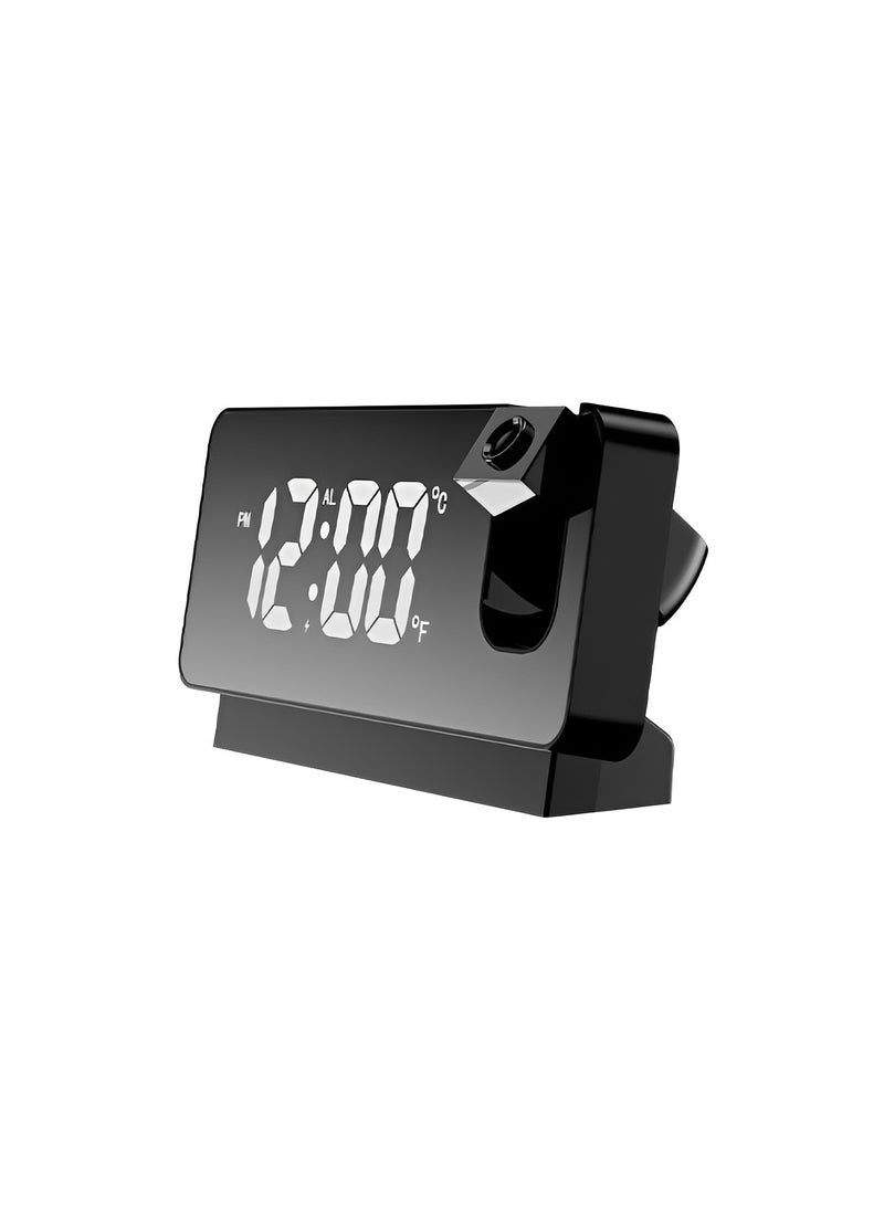 REOCLE - Projector Clock Bedroom on Ceiling Projection Alarm Clock with LED Large Display & USB Charge Loud Electric Alarm Clock for Kids Adults Elders - Image 1