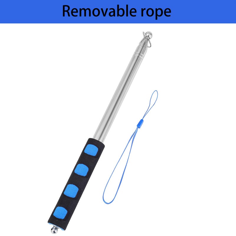 Difuento 8.2ft Tour Guide Flag Pole Telescoping Handheld Flagpoles Stainless Steel Extendable Portable Flag Pole with Clips for Tour Guide Teaching Point Horse Training Totem Pole Festival Parade - Image 4