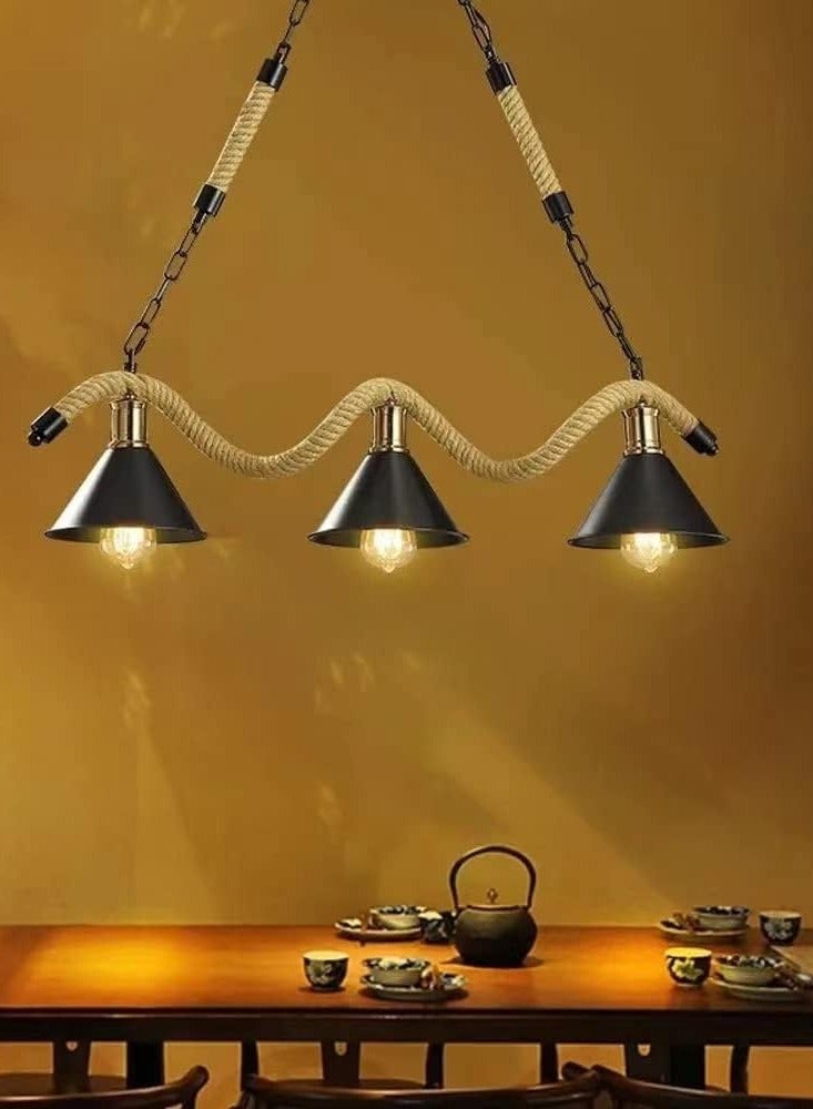 Next Life 3 lamp rope pendant light vintage chandelier suitable for cafe restaurant and home decoration - Image 1
