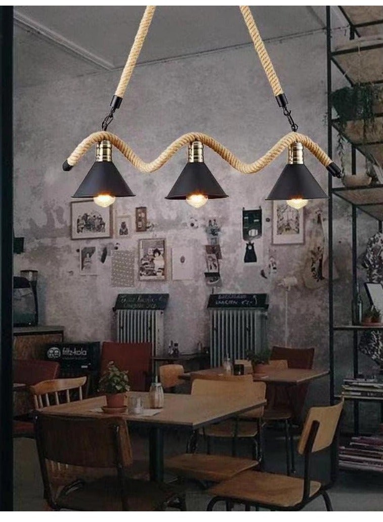 Next Life 3 lamp rope pendant light vintage chandelier suitable for cafe restaurant and home decoration - Image 3