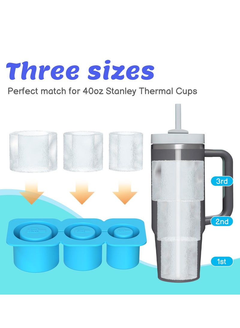 Stanley ice cube tray, suitable for 40oz Stanley water glass ice making mold, reusable cylindrical silicone ice cube mold, can be used for ice drinks, juice, whiskey, cocktails - Image 3