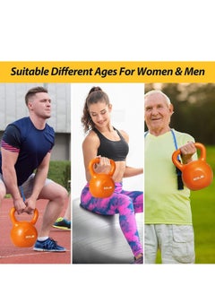 WENBO Kettlebell For Men & Women Vinyl Coated Cast Iron Kettlebell Excercise Fitness Kettlebell For Home & Gym Strenght Workout (20Lbs Dark Blue)  - Image 4