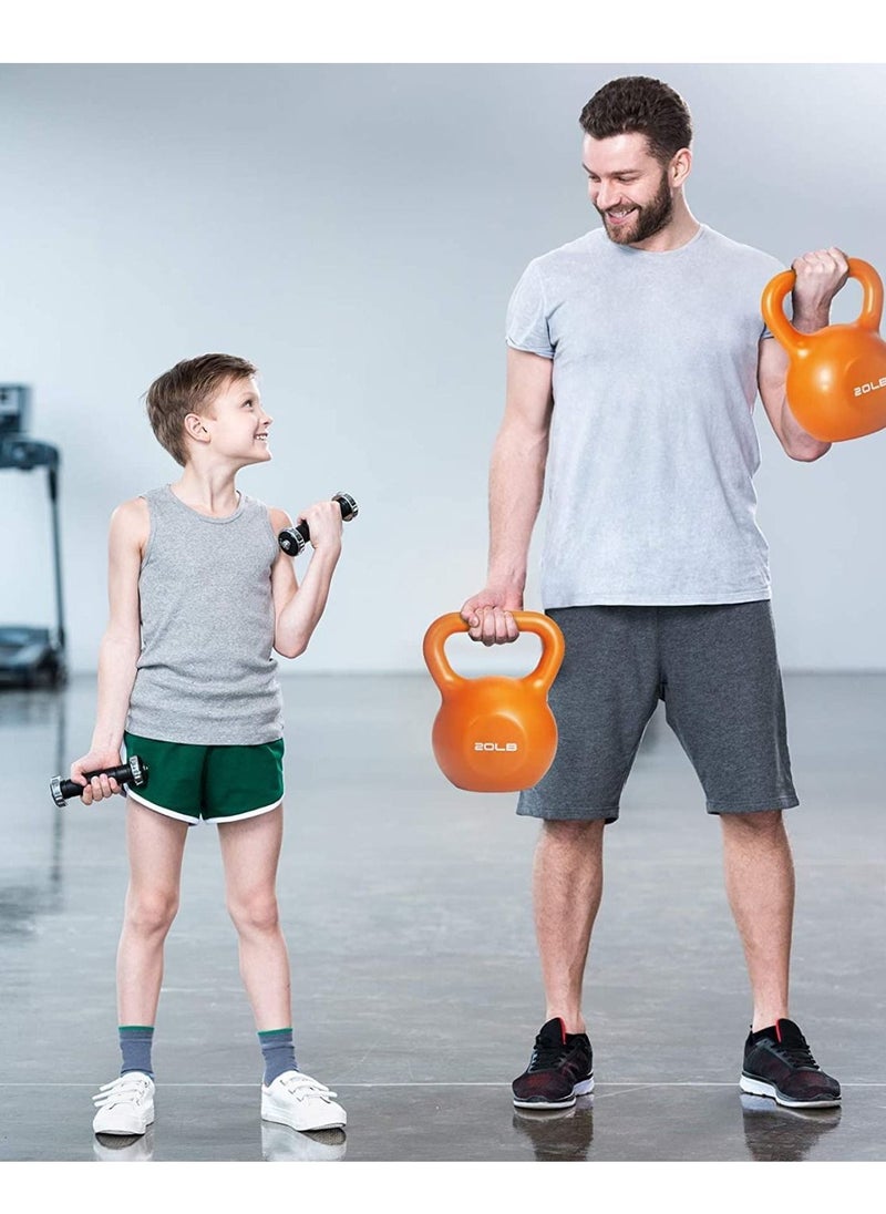 WENBO Kettlebell For Men & Women Vinyl Coated Cast Iron Kettlebell Excercise Fitness Kettlebell For Home & Gym Strenght Workout (20Lbs Dark Blue)  - Image 5