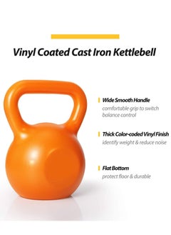 WENBO Kettlebell For Men & Women Vinyl Coated Cast Iron Kettlebell Excercise Fitness Kettlebell For Home & Gym Strenght Workout (20Lbs Dark Blue)  - Image 3