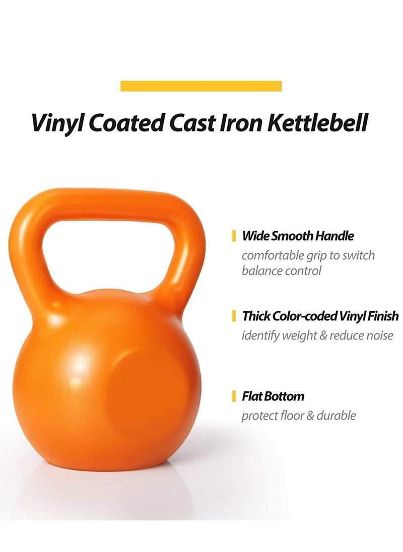 WENBO Kettlebell For Men & Women Vinyl Coated Cast Iron Kettlebell Excercise Fitness Kettlebell For Home & Gym Strenght Workout (20Lbs Dark Blue)  - Image 3