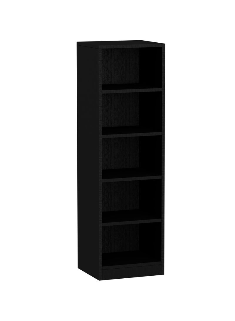 Mahmayi Mahmayi Wooden Storage Display Shelves 5-Tier Freestanding, Top Shelf for Decoration Ideal for Storing and Displaying your possessions - Black - Image 1