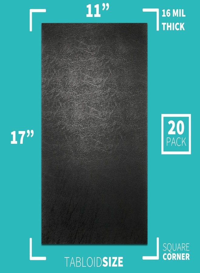 Binditek مجموعة Binditek من 20 غلافًا بلاستيكيًا متينًا بنسيج جلدي، بسماكة 16 مل، مقاس 11 × 17 بوصة (تابلويد)، أغلفة عرض تقديمية لتقارير الأعمال والمقترحات، أسود، لوازم مكتبية - Image 2