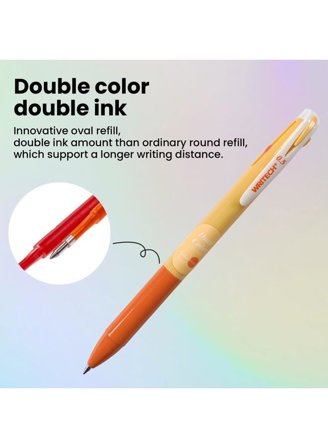 WRITECH Retractable Gel Ink Pens: Multi Colored 2 in 1 Colorful Click Pen Assorted Color 8ct Extra Fine Point Tip 0.5mm Journaling Smooth Writing Note Taking Coloring No Bleed & Smear Smudge - Image 2