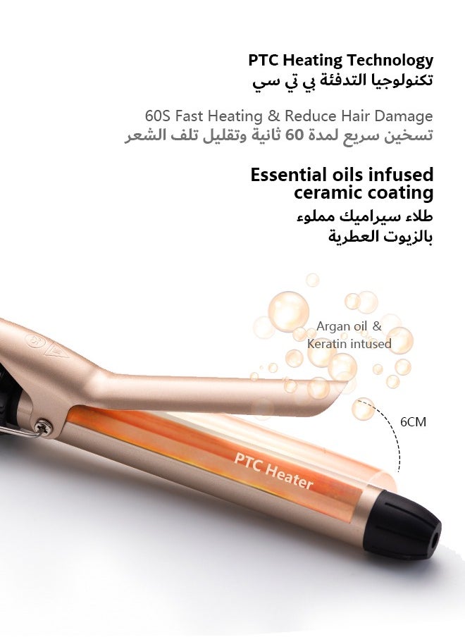 DOSCHER Hair Curler 25mm Gold With LCD Display, Adjustable Temperature, Harmless and Durable, Quick Home Hairstyle  - Image 5