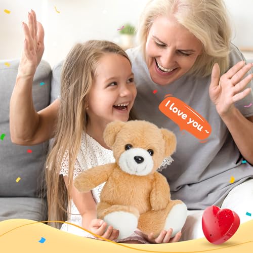 CozyWorld دب محشو قابل للتسجيل بحجم 12 بوصة من كوزي وورلد، لعبة دمية ناعمة مع مسجل صوت، هدايا تسجيل الرسائل وتشغيلها للأطفال في عيد الميلاد ويوم الطفل - Image 2