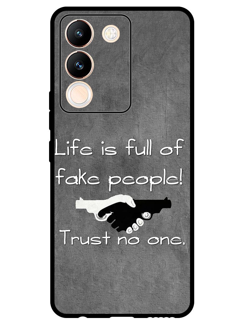 Theodor Protective Case Anti Scratch Shock Proof Bumper Cover For Vivo Y200 Life is Full of Fake People - Image 1