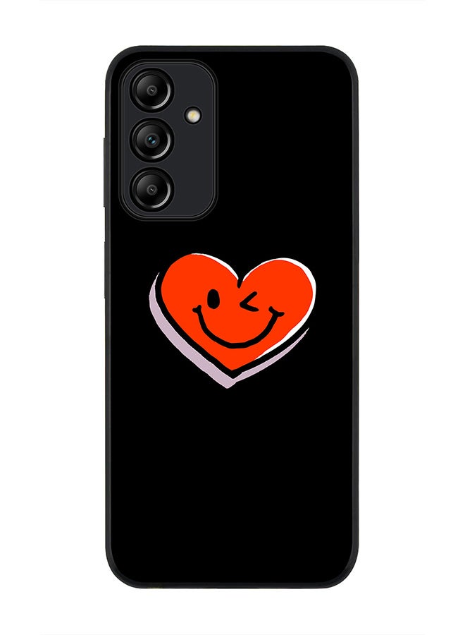 Stylizedd Rugged Black edge case for Samsung Galaxy A15 / A15 5G, Slim fit Soft Case Flexible Anti Drop TPU Gel Thin Cover- Winking Heart - Image 1