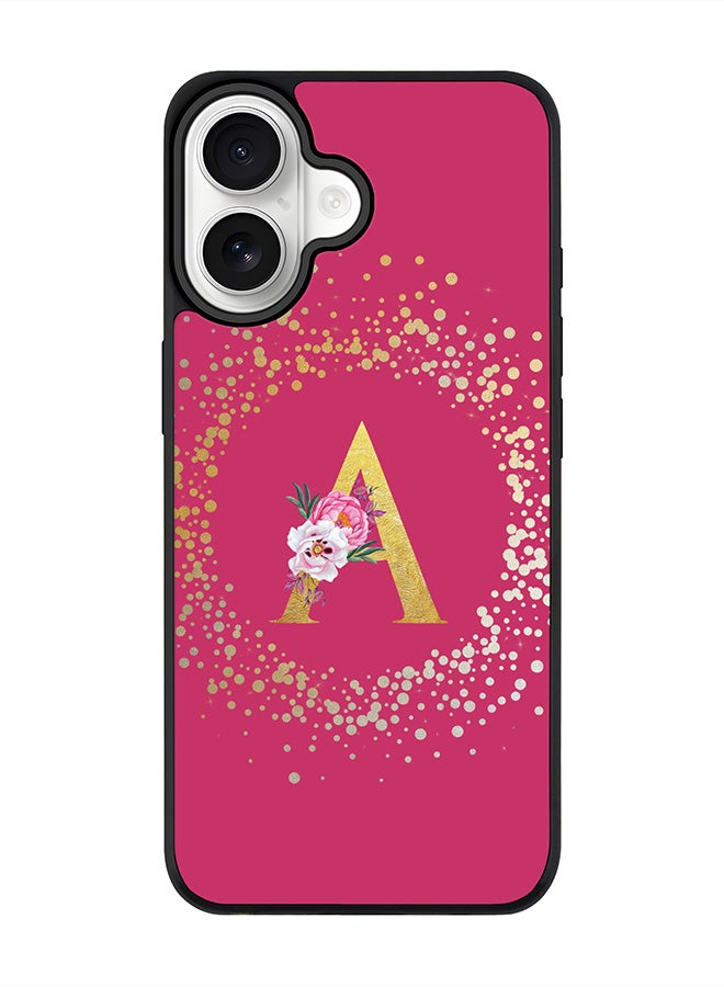 Stylizedd iPhone 17 Case, [Compatible with MagSafe] Slim Magnetic cover Phone Case iPhone 17 -Custom Monogram Floral - A ( Deep Pink ) - Image 1