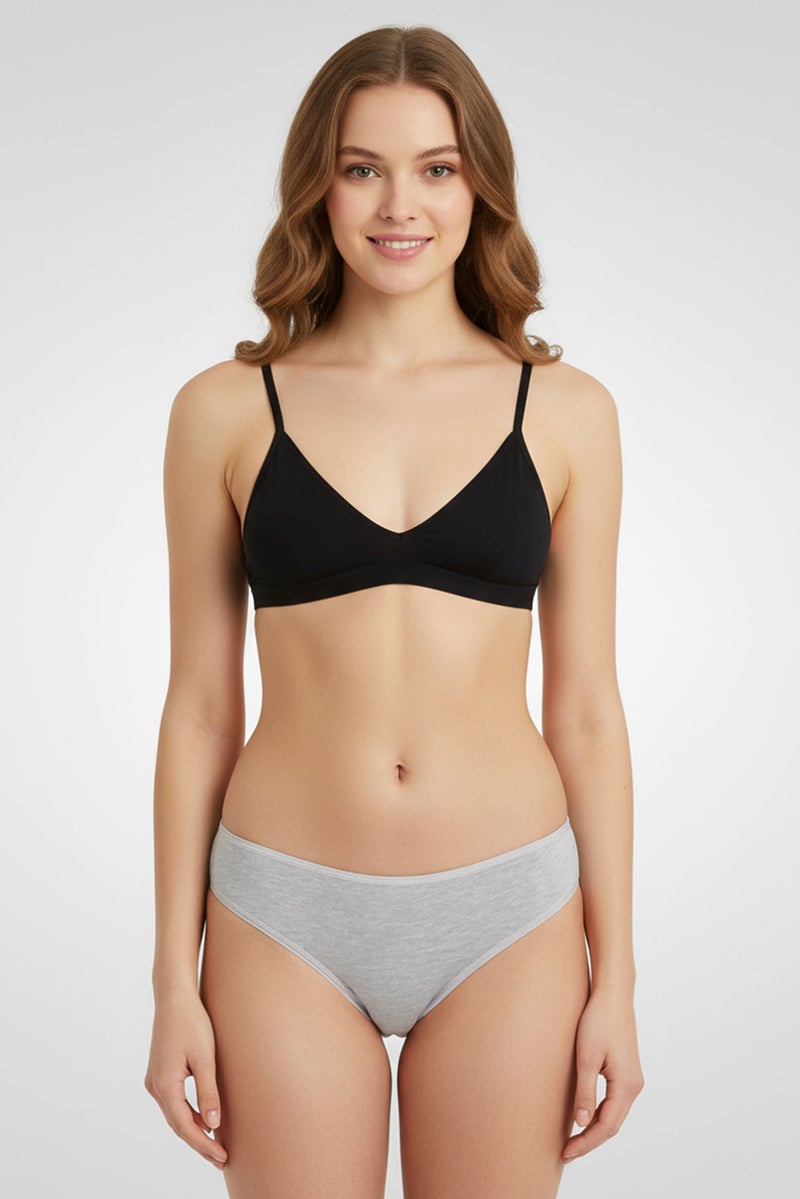 Fire & Glory Women Heather Classic Panty, Grey - Image 1