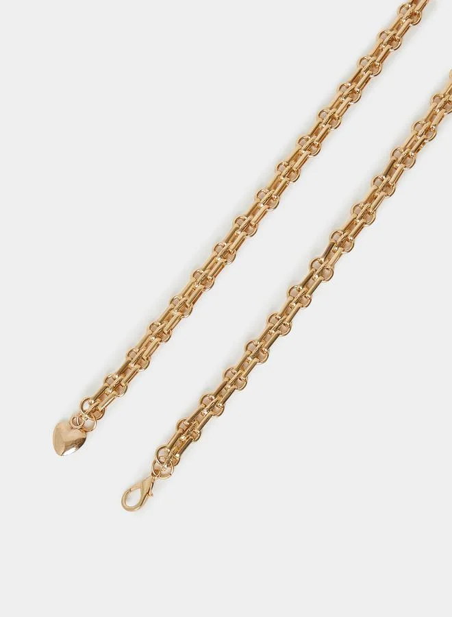 Styli Heart Drop Chain Belt
