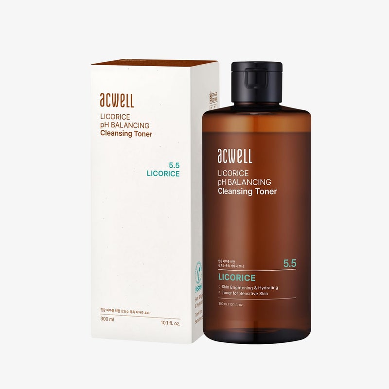 ACWELL Licorice pH Balancing Korean Toner for Cleansing 1014 floz  AlcoholFree PH55 Hydrating Facial Astringent  Skin Clarifying  Hydration Boosting Toner