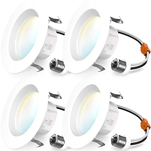 Sunco Lighting Sunco 4 Inch LED Recessed Lights, Retrofit Can Lighting, 660 LM, 11W (40W Equivalent), Selectable CCT 2700K/3000K/3500K/4000K/5000K, Dimmable, Baffle Trim, Replacement Conversion Kit UL 4 Pack - Image 1