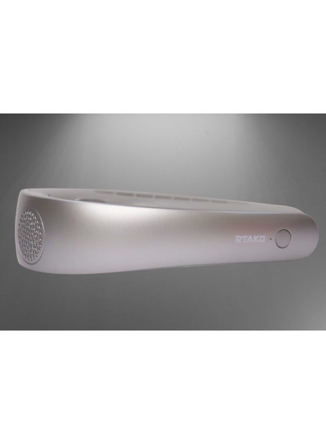 روتاكو مروحة معلقة للرقبة من Rtako Ice Breeze، 48 منفذًا للرياح، 60 شفرة مروحة توربينية مزدوجة، محمولة، بدون شفرات، بدون استخدام اليدين، أزرق - Image 3