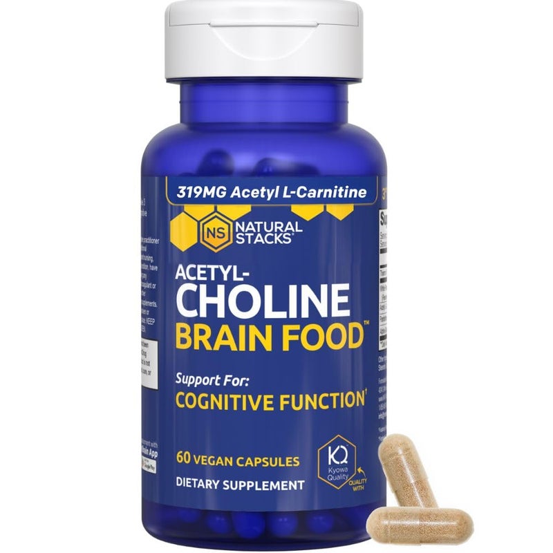 Natural Stacks Acetylcholine Brain Food - Acetyl L-Carnitine & Alpha GPC Supplement - Supports Production of Acetylcholine - Neurotransmitter Supplement for Cognitive Function - 60 Capsules - Image 2