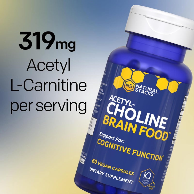 Natural Stacks Acetylcholine Brain Food - Acetyl L-Carnitine & Alpha GPC Supplement - Supports Production of Acetylcholine - Neurotransmitter Supplement for Cognitive Function - 60 Capsules - Image 5
