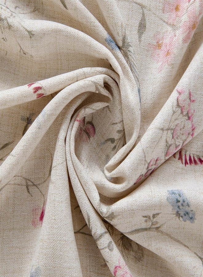 RoomTalks Boho Floral Shower Curtain 78'' Long- Premium Quality Heavy Duty, Modern Farmhouse Cute Flowers Vintage Chic Textured Linen Shower Curtain Set Cottage Botanical Bathroom Decor - Image 5