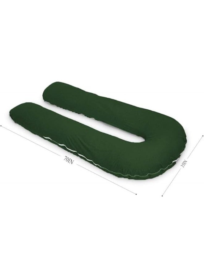 Extra Long Pregnancy Body Pillow 65 Inch U-Shaped Full Body Support Cushion with Cotton Zippered Cover for Comfortable Sleep and Maternity Use - Image 5