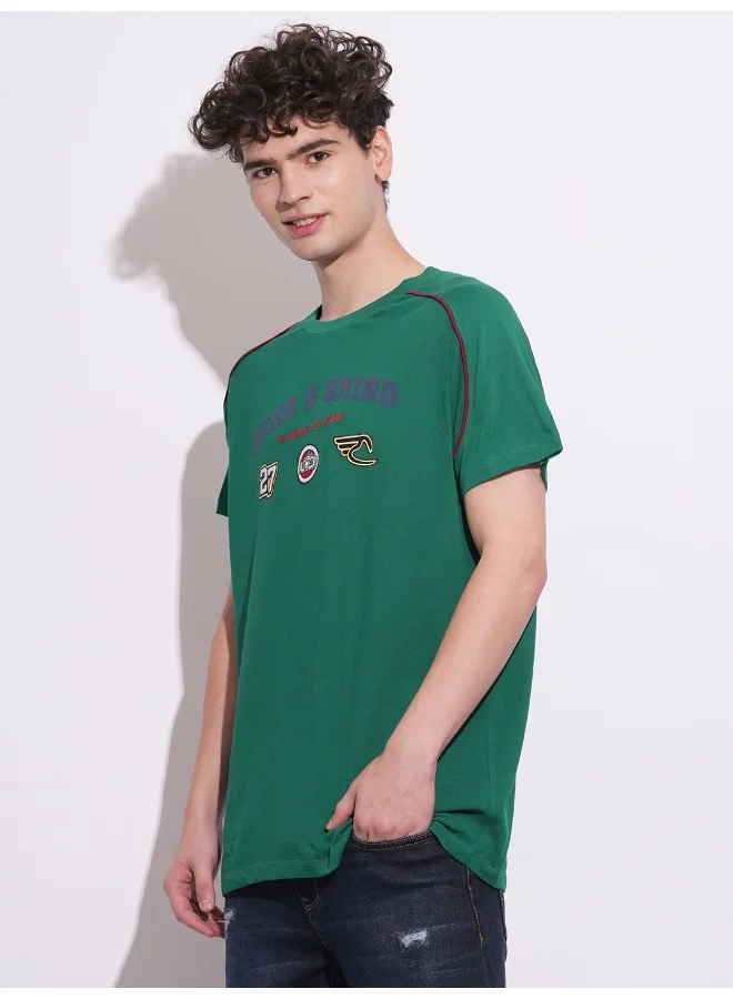 Being Human Mens Green Lake Round Neck Short Sleeve T-Shirt