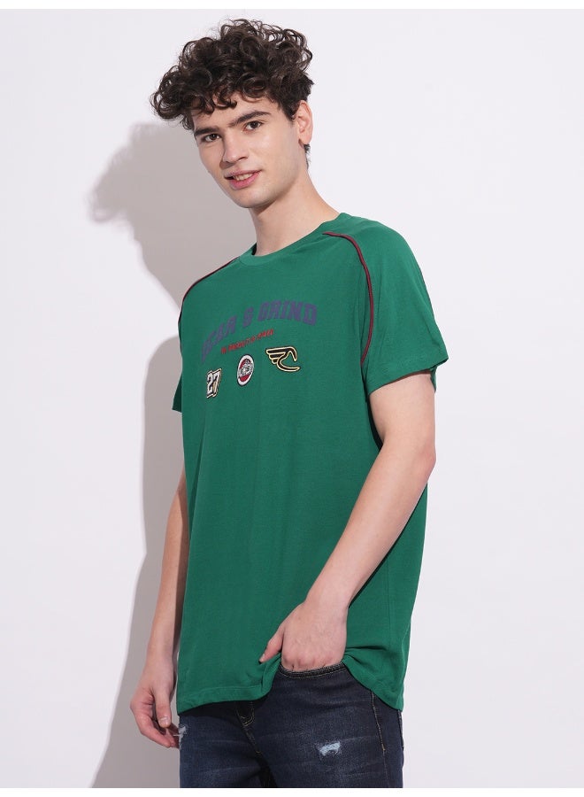 Being Human تي شيرت رجالي أخضر بحيرة بياقة دائرية وأكمام قصيرة - Image 2