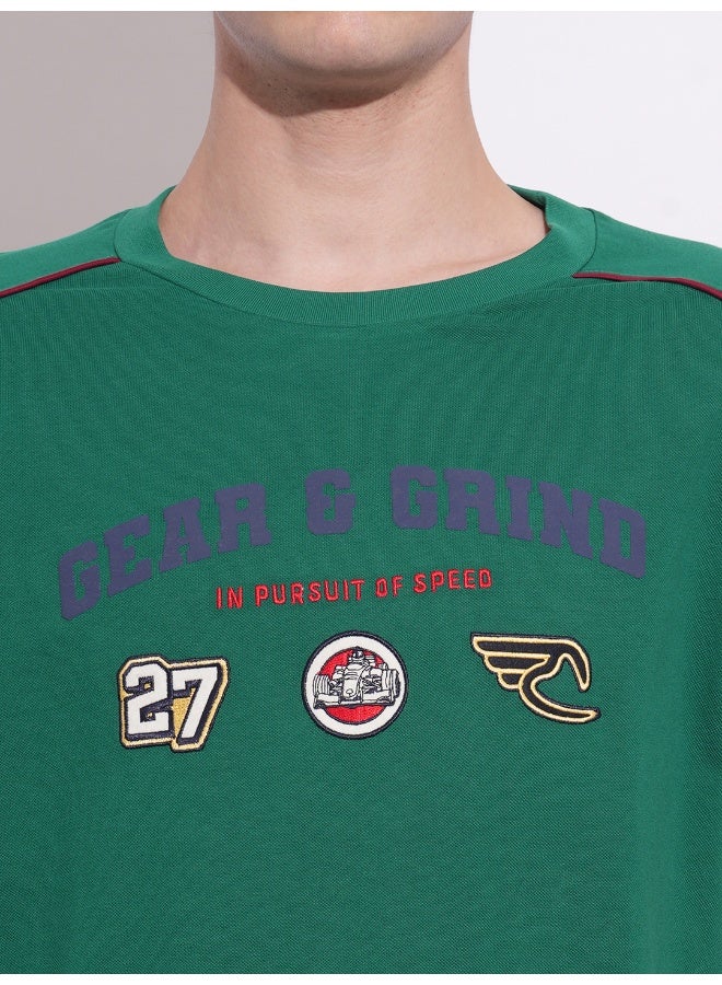 Being Human تي شيرت رجالي أخضر بحيرة بياقة دائرية وأكمام قصيرة - Image 4