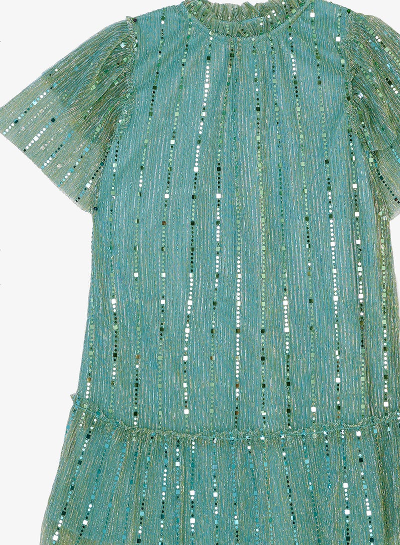 ريبلز مع نمشي فستان حفلات بناتي بالترتر - Image 3