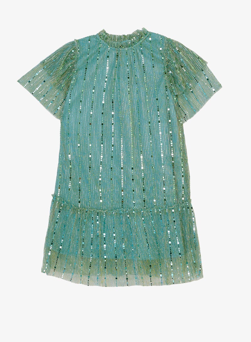 ريبلز مع نمشي فستان حفلات بناتي بالترتر - Image 1