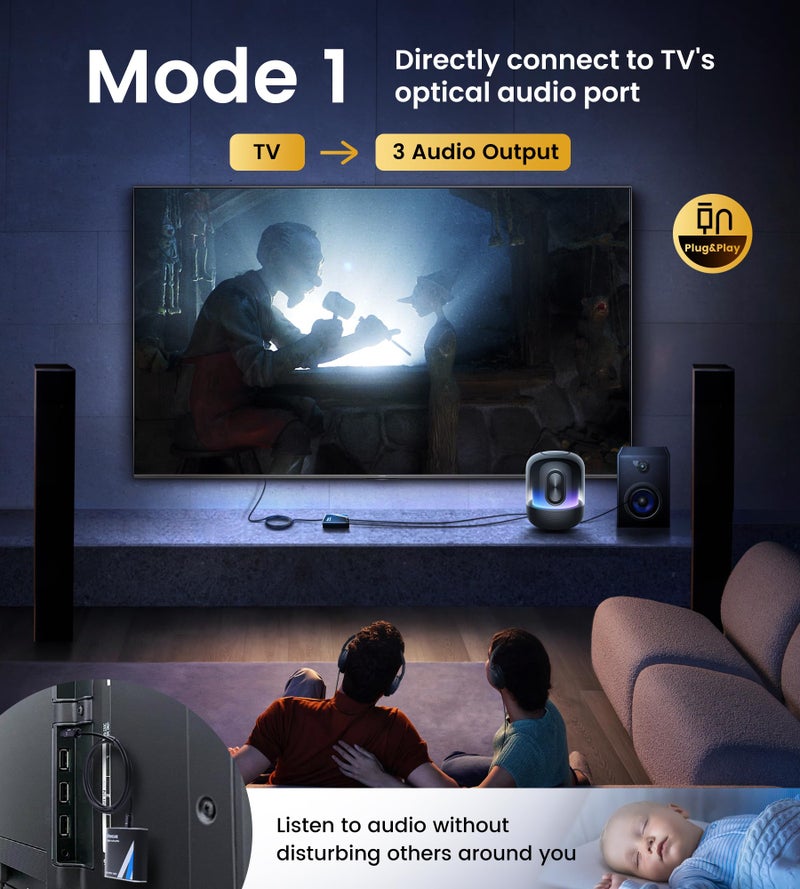 NEWCARE Optical Audio Splitter 1 in 3 Out,SPDIF Toslink Digital Optical Audio Cable Splitter 1x3 Support LPCM2.0 Doldy Digital & DTS 5.1 for Xbox,PS4,DVD,TV Box,Home Theatre, Receiver,Sound Bar - Image 2