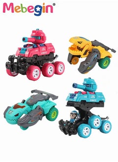 Inertial Transforming Tanks,MEBEGIN Dinosaur Toys,2 In 1 Transforming Dinosaur Car,Switch And Go Race Car ,Automatic Transform Dinosaur Car ,Tank Car Inertial Off-road Vehicle