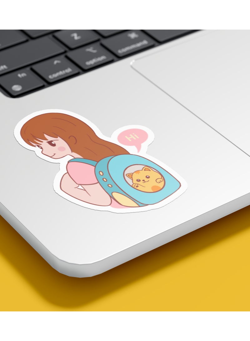 Boomah Accessories 1-Piece Creative Travel Waterproof Vinyl Stickers, for Laptop , Mobile , Mug , Suitcase , Guitar for kids, adult , girls, nursery 8x6cm - Image 1