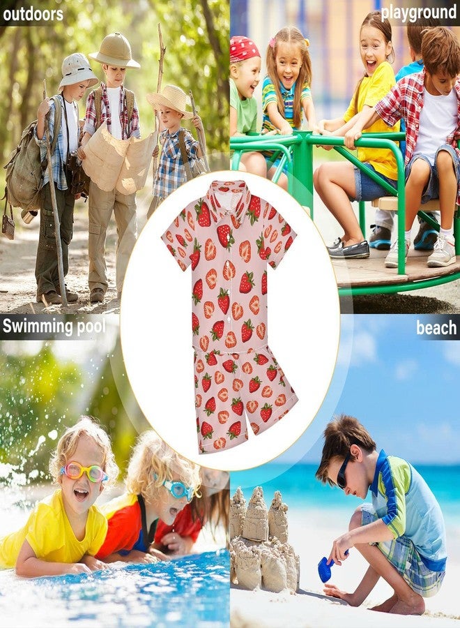 Boccsty Exotic Fruit Red Strawberry Boy Summer Shorts Sets Hawaiian Toddler Boys T-Shirt & Pants 2 Pcs 4T - Image 5