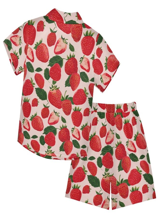 Boccsty Exotic Fruit Red Strawberry Boy Summer Shorts Sets Hawaiian Toddler Boys T-Shirt & Pants 2 Pcs 4T - Image 2