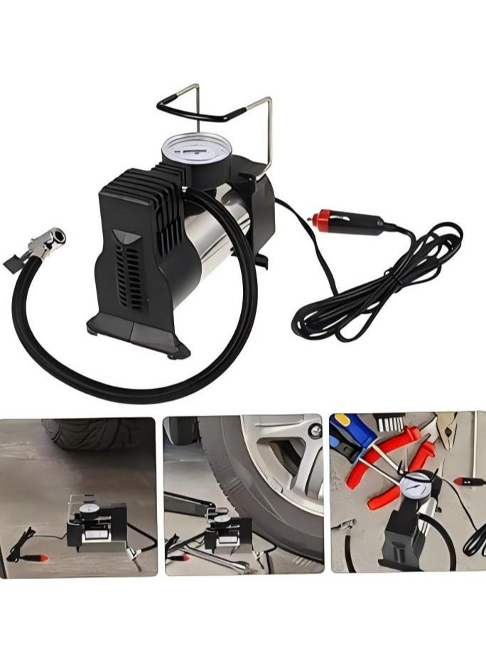 Generic Portable Car Tire Inflator & Compressor with Digital Gauge, Tire Repair Tool Kit & Tool Box for Cars, Trucks, Motorcycles, Bicycles.  - Image 1